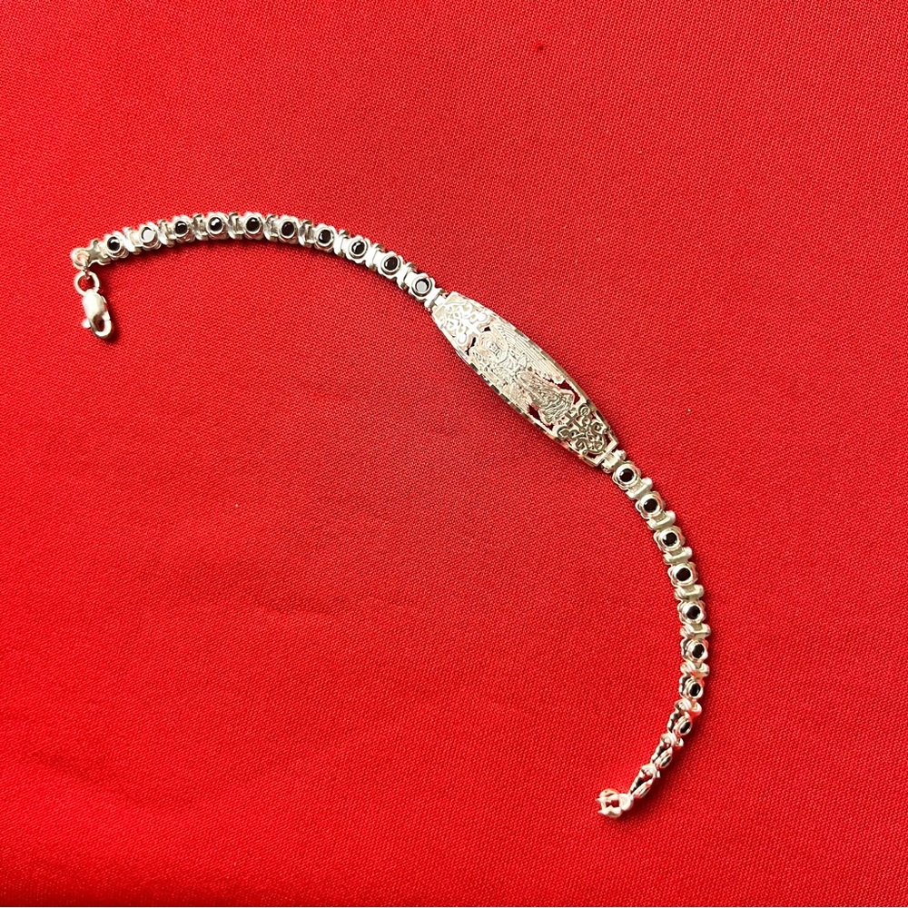 925 strling‎ Silver Sparkling Rhinestone Catholic religions Bracelet